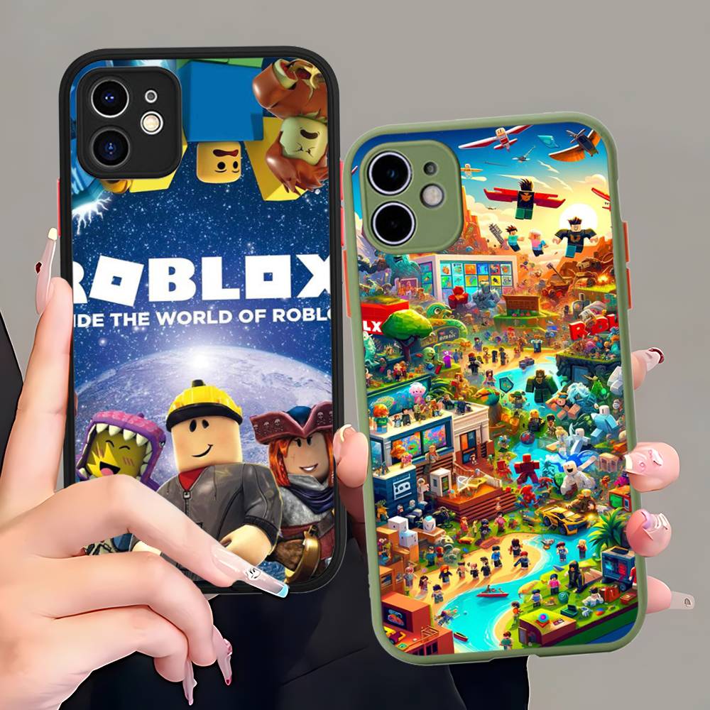 Популярная игра R-Roblox Чехол для телефона Для IPhone 16 Pro Max 15 14 13 12 11 XS MAX X Plus Конфетный Цвет Матовый ТПУ Чехол для Телефона