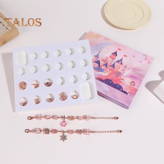 Рождественский адвент-календарь 2024 года, набор для самостоятельного изготовления браслетов, обратный отсчет до Рождества на 24 дня, ювелирные изделия, аксессуары с 22 бусинами, 2 браслета для детей, подростков, женщин