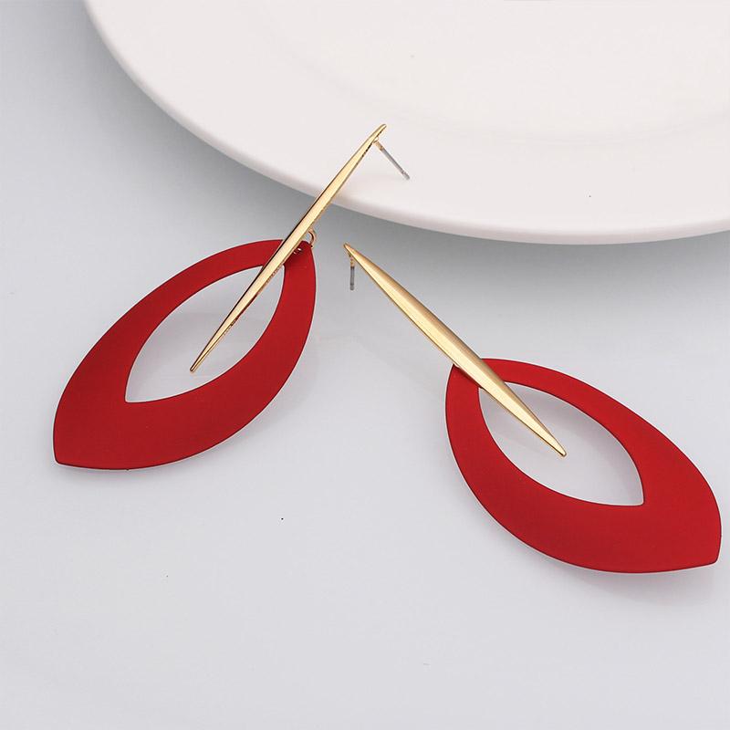 Корейский стиль геометрические овальные серьги-подвески для женщин большие массивные серьги вечерние украшения подарки подруге длинные Brincos