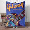 Classic G-Gibs0n Guitar Logo Print Blanket Warm Soft Comfortable Home Travel Blanket Sofa Bedding Cover Blanket Gift for Friends