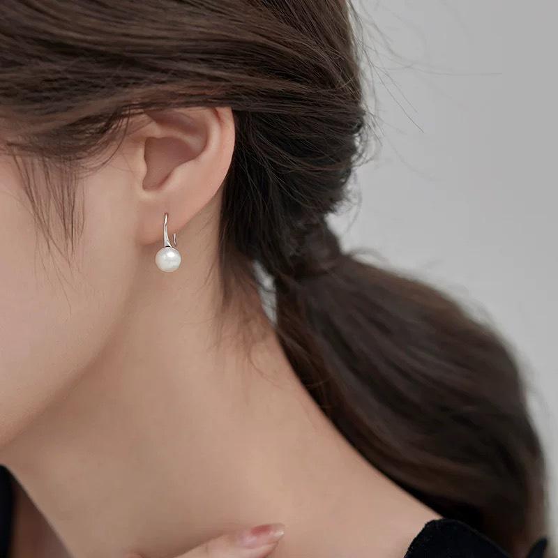Серьги-крючки из стерлингового серебра 925 пробы с жемчугом Beixi S925: Модная, Элегантная, Атмосфера Высокого Класса для Женщин