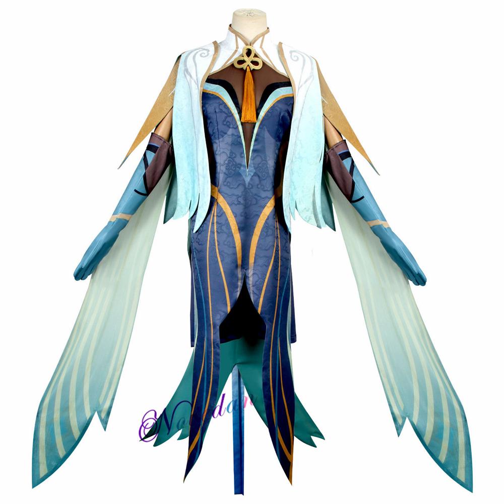 Игра Genshin Impact Cloud Retainer Косплей Костюм Парик Аниме Хэллоуин Вечеринка Женское Платье Accesspries Полный Комплект Костюм Для Ролевых Игр