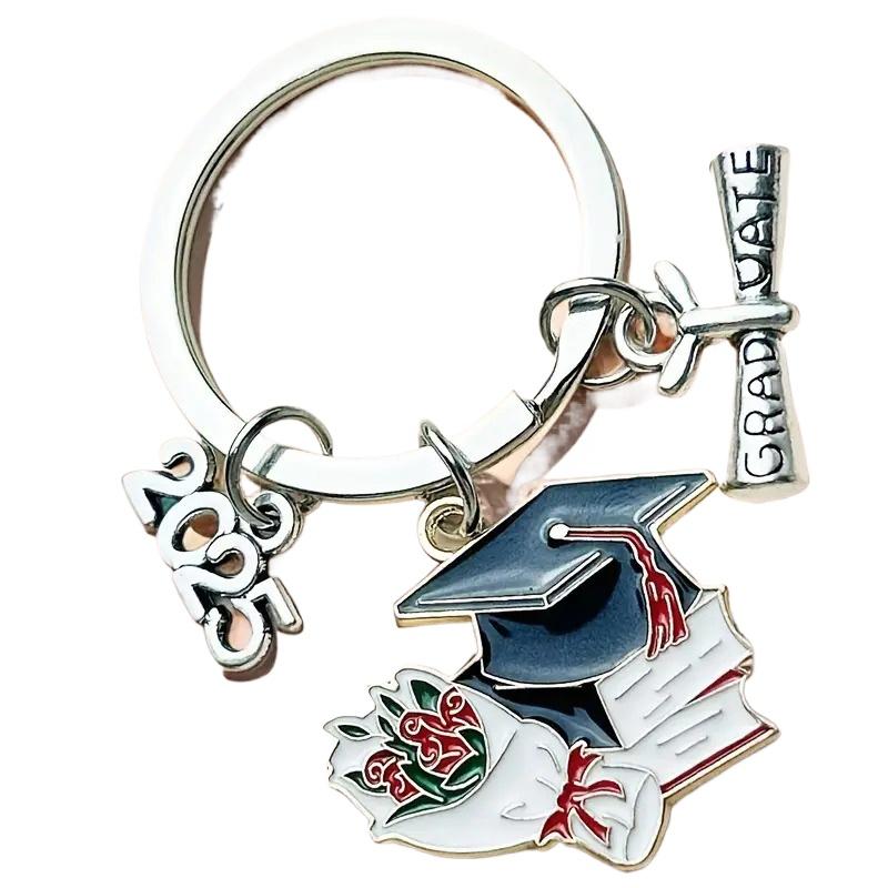 Брелок для ключей на выпускной сезон 2025 года, памятный знак, гравированный сплав, креативный брелок в виде книжной крышки, уникальный, многофункциональный