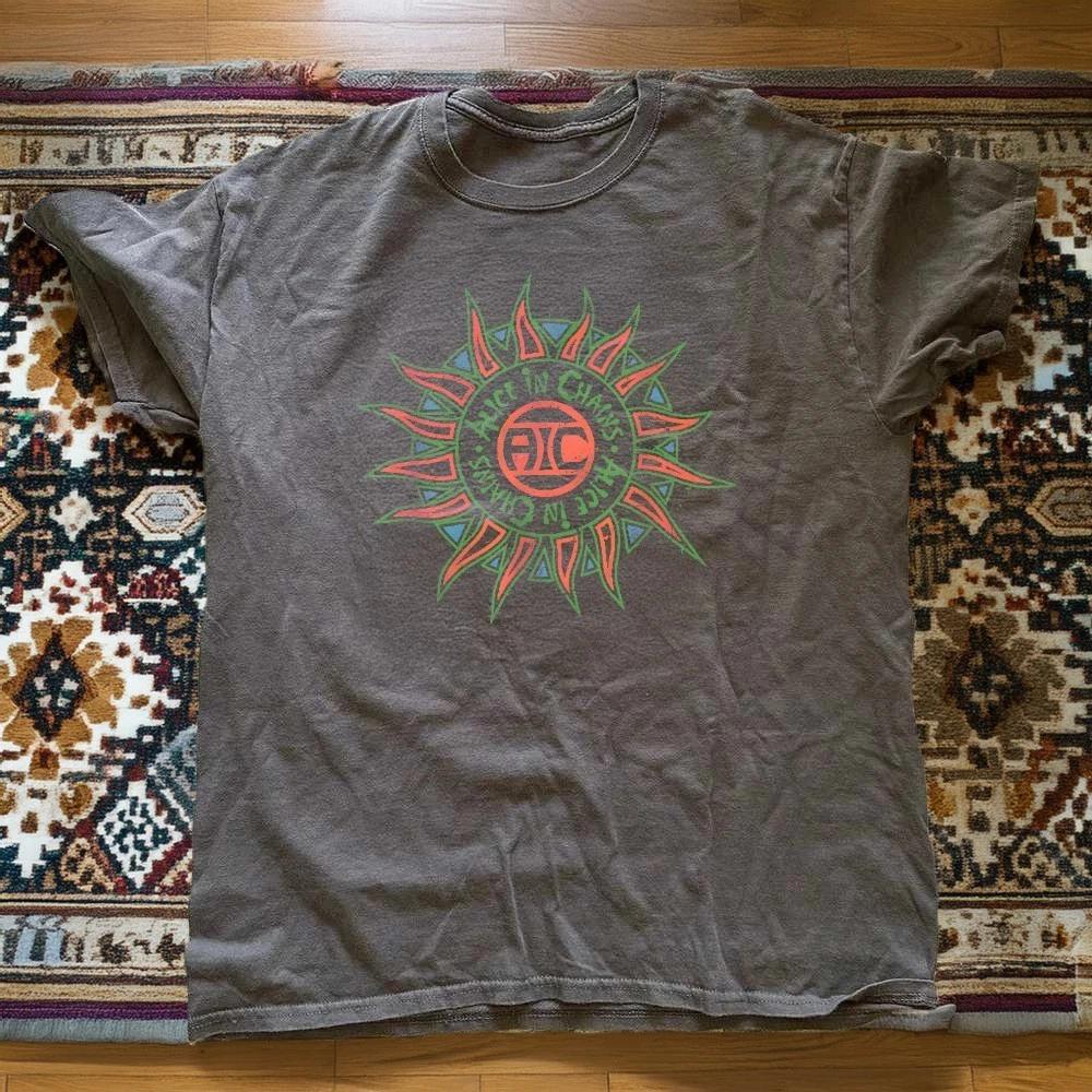 Alice In Chains Rare Sun Logo Charcoal Vintage Style Unisex T-Shirt Size S-