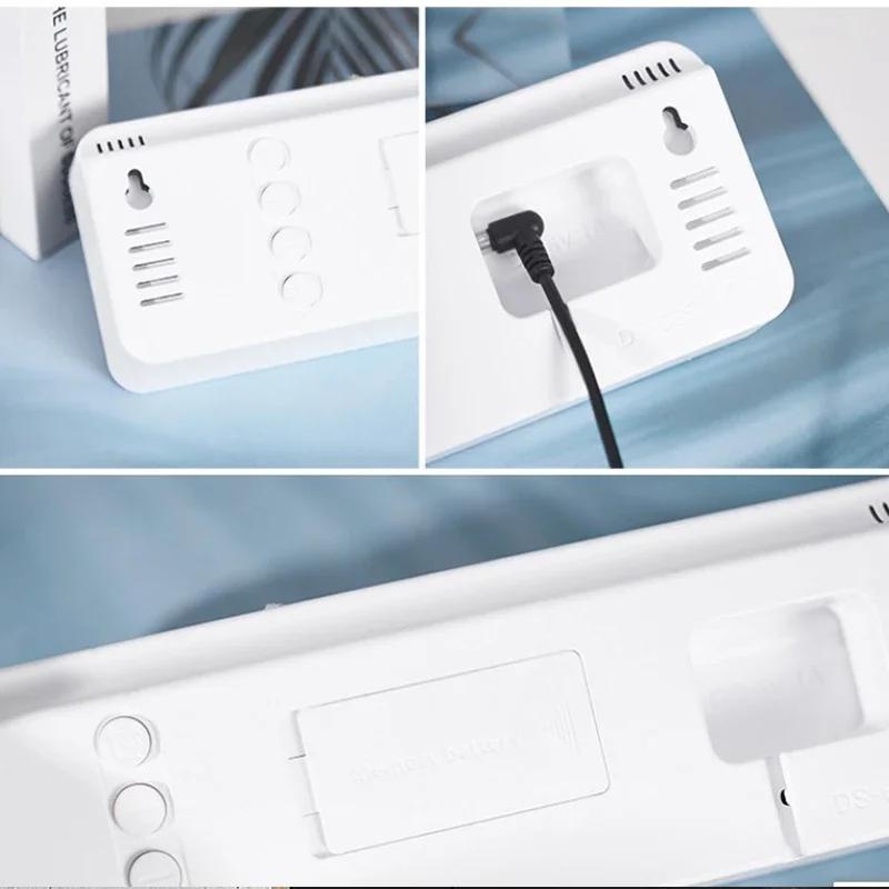 Большие цифровые настенные часы с температурой, датой, неделей, обратным отсчетом времени, светочувствительные настольные часы с 2 будильниками, 12/24-часовой светодиодный будильник