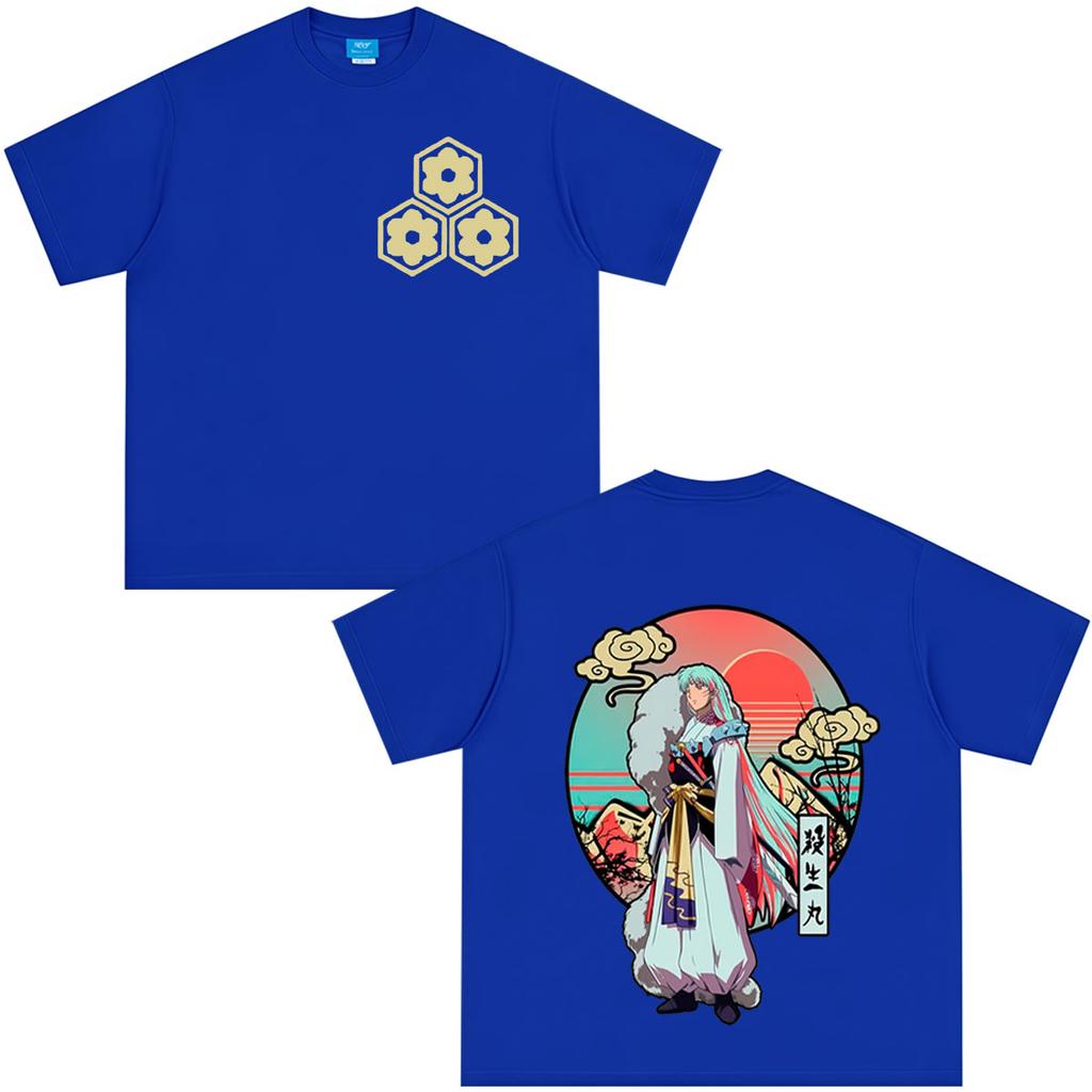 Japanese Anime Inuyasha Sesshoumaru T-shirts Men Women Clothing Casual Cotton Tee Tops Loose Short Sleeve Oversized Streetwears