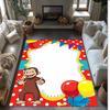Curious George Printed Crystal Velvet Area Rug, Soft Anti-Slip Water Absorbent Floor Mat for Living Room Bedroom