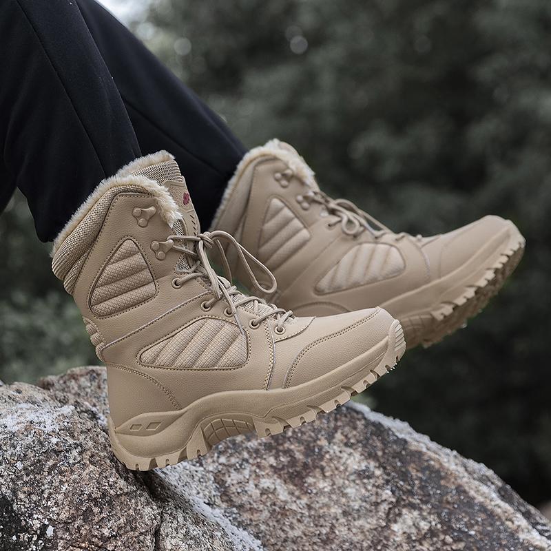 Зимние ботинки мужские высокие водонепроницаемые ботильоны мужские толстые теплые ботинки большого размера для зимних походов обувь из хлопка для активного отдыха кроссовки