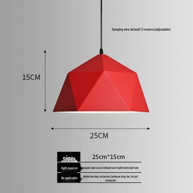 Красная ретро скандинавская индустриальная люстра - Идеально подходит для магазинов молочного чая, баров, ресторанов и кафе.