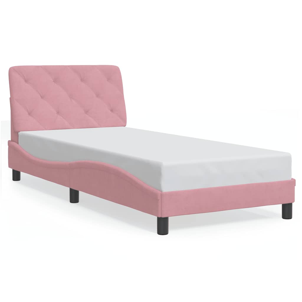 Bed Frame without Mattress Pink 80 x 200 cm Velvet