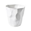 Small Trash Can Plastic Unique Irregular Creased Modern Wastebasket Open Top Garbage Bin for