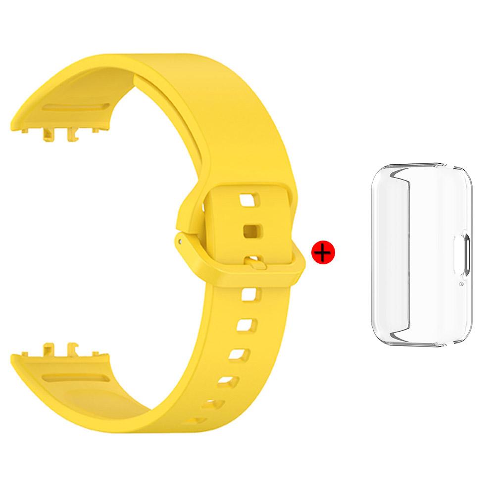 Silicone Strap For Samsung Fit 3 SM-R390 Watchband With Transparent Case Single Color Adjustable Wristband Accessories
