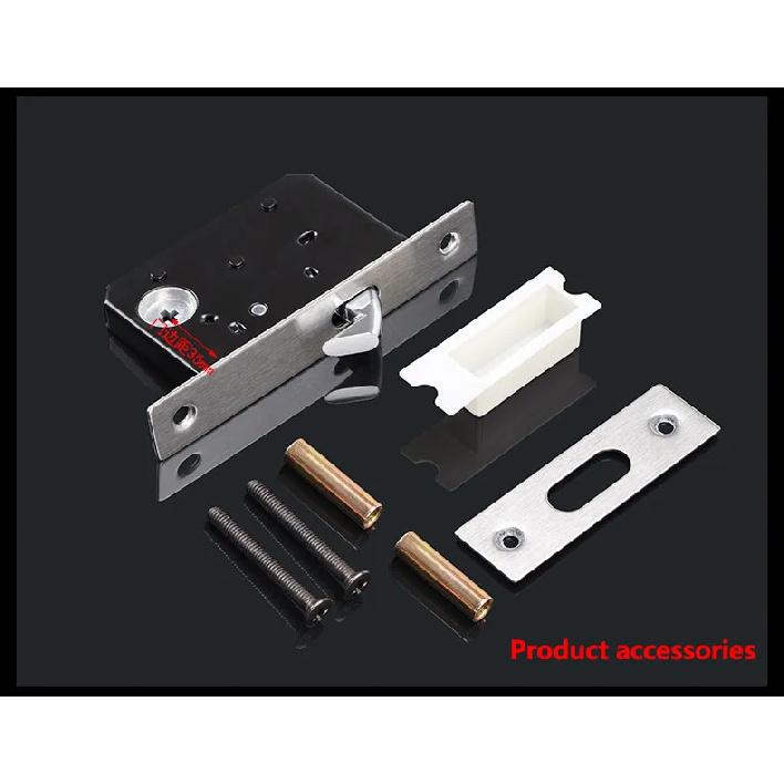 New sliding door lock, sliding door, wooden door, bathroom, bedroom, double-sided spring embedded folding door hook clasps