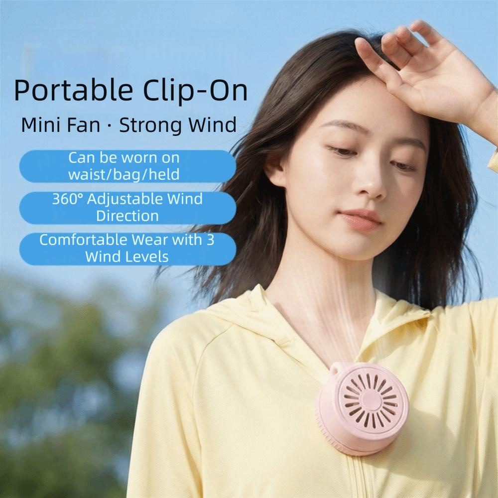 Compact Clip Fan Card-Holding Mini Fan Portable Handheld Fan  Waist Attachment