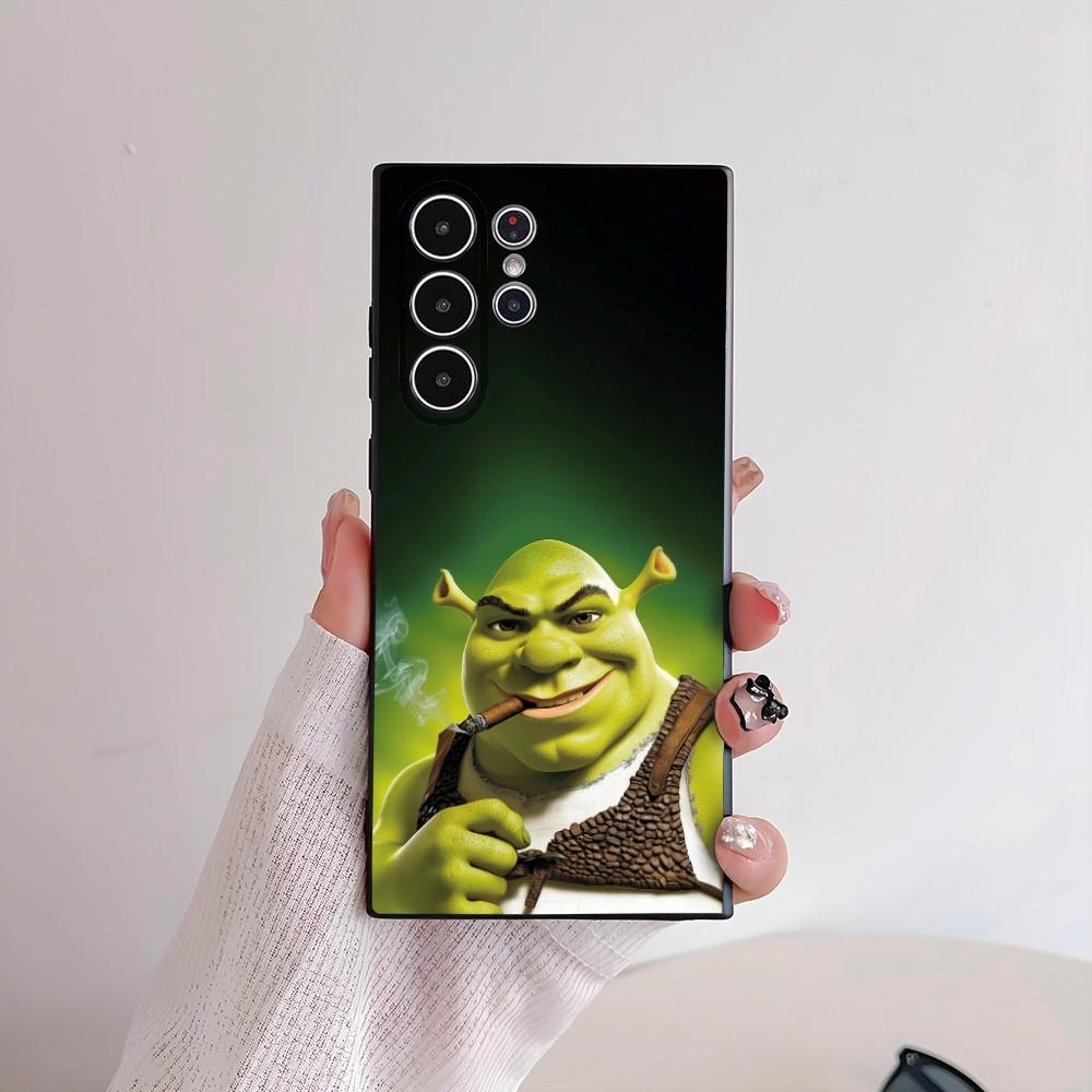 Мультяшный S-Шрек Смешной Чехол Для Телефона Для Samsung Galaxy S25 S24 S22 S23 Ultra S21 S20 Plus 5G Матовый Нескользящий Полное Покрытие Мягкий Чехол