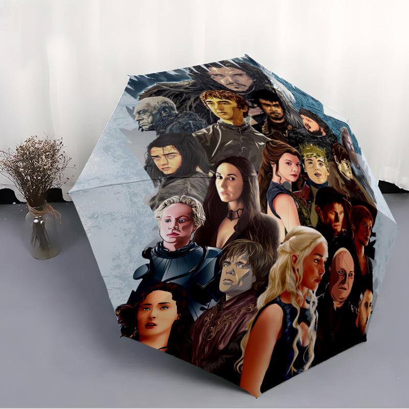 Game of Thrones Fashionable Automatic Opening/Closing Folding Umbrella. Portable and Foldable, Ideal for Gift, Travel, and Daily Use.