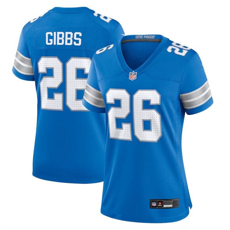 Detroit Lions 26 Gibbs Football Jersey Men Women Sports Game Fan Apparel