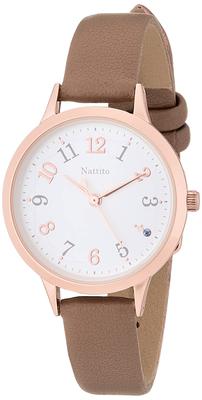 Наручные часы Analog Kanaf Thin Pink Gold Leather Strap Brown [Fieldwork] ASS158-5 Женские