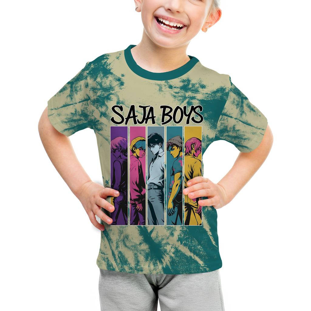 Boys Cartoon Printed Casual T-Shirt Crew Neck Fashion Short Sleeve Top Children's Clothing T-Shirts Boys