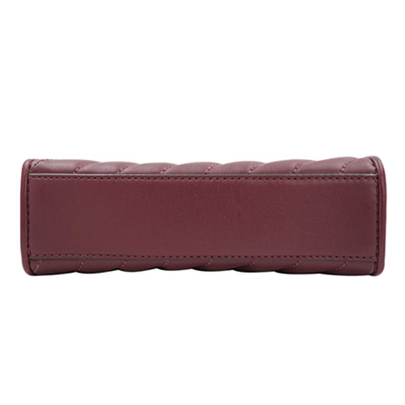MICHAEL KORS Rose Chain Quilted Flap Closure Faux Leather Underarm Bag Shoulder Bag Small Women's Burgundy