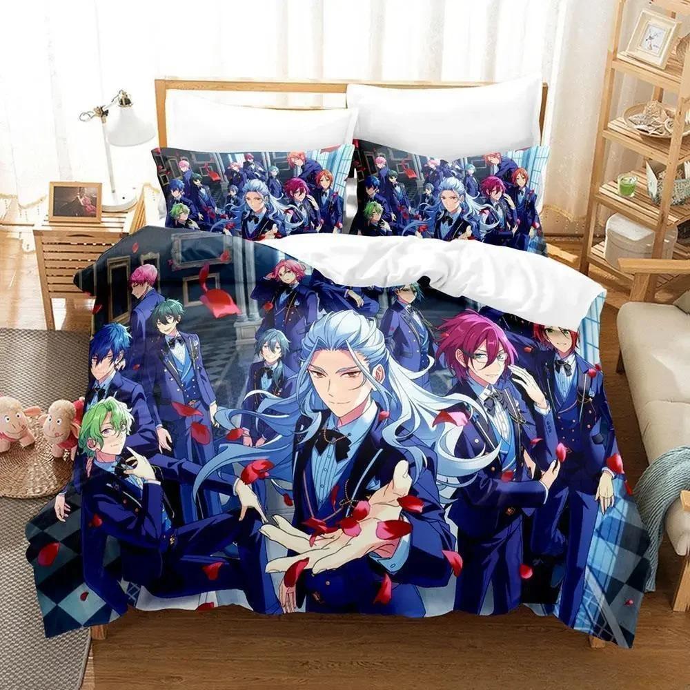 Комплект постельного белья Ensemble Stars Single Twin Full Queen King Size Bed Set Adult Kids Bedroom Duvet Cover Sets 3D Anime Bed Sheet Set