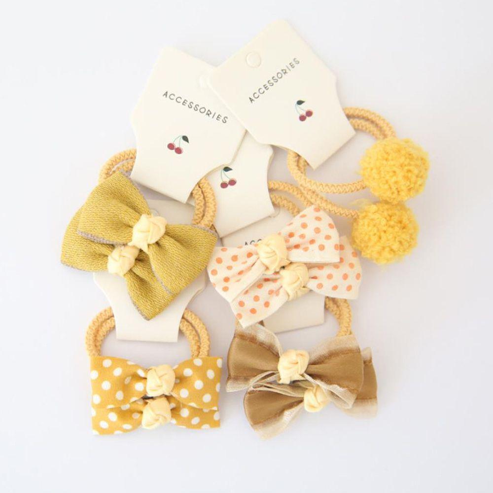 Детские резинки для волос с маленькими плюшевыми шариками, бантами, эластичная резинка, резинка, цветок, головной убор