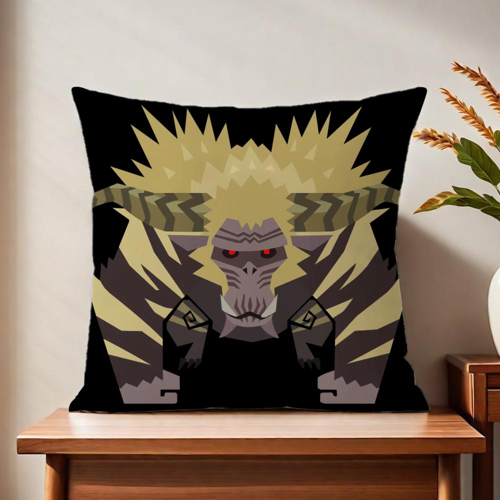 Game Mmonster Hunter Wilds cushion cover For Pillow Printing Sofa Decoration Home Car Room Coffee Shop Office Nordic Simplicity