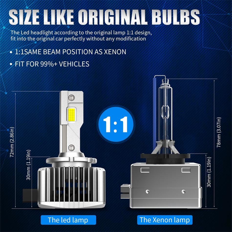 AILEO 2Pcs 180W 220000Lm D1S D3S Led Xenon Canbus D1R Lights For Car Lamps Bulb Headlight D3R Hid Kit Xeon Replacement Headlamps