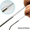 1 шт., серебряные щетки для чистки стеклянных трубок, нейлоновая бутылка, инструменты для чистки щеток