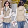 New Autumn and Winter Women's Fashionable Down Cotton Vest Vest Vest Loose and Versatile Outer Wear Cotton Vest