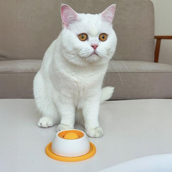 Миска для лизания для питомцев, диспенсер для жидкого лакомства, лизательный мяч для собак, нескользящая миска-медленееда с вращающимся шариком