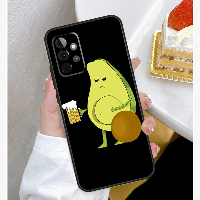 Funny Cartoon Avocado Case For Samsung Galaxy A55 A35 A15 A14 A34 A54 A73 A53 A33 A23 A13 A12 A32 A52 A51 Cover