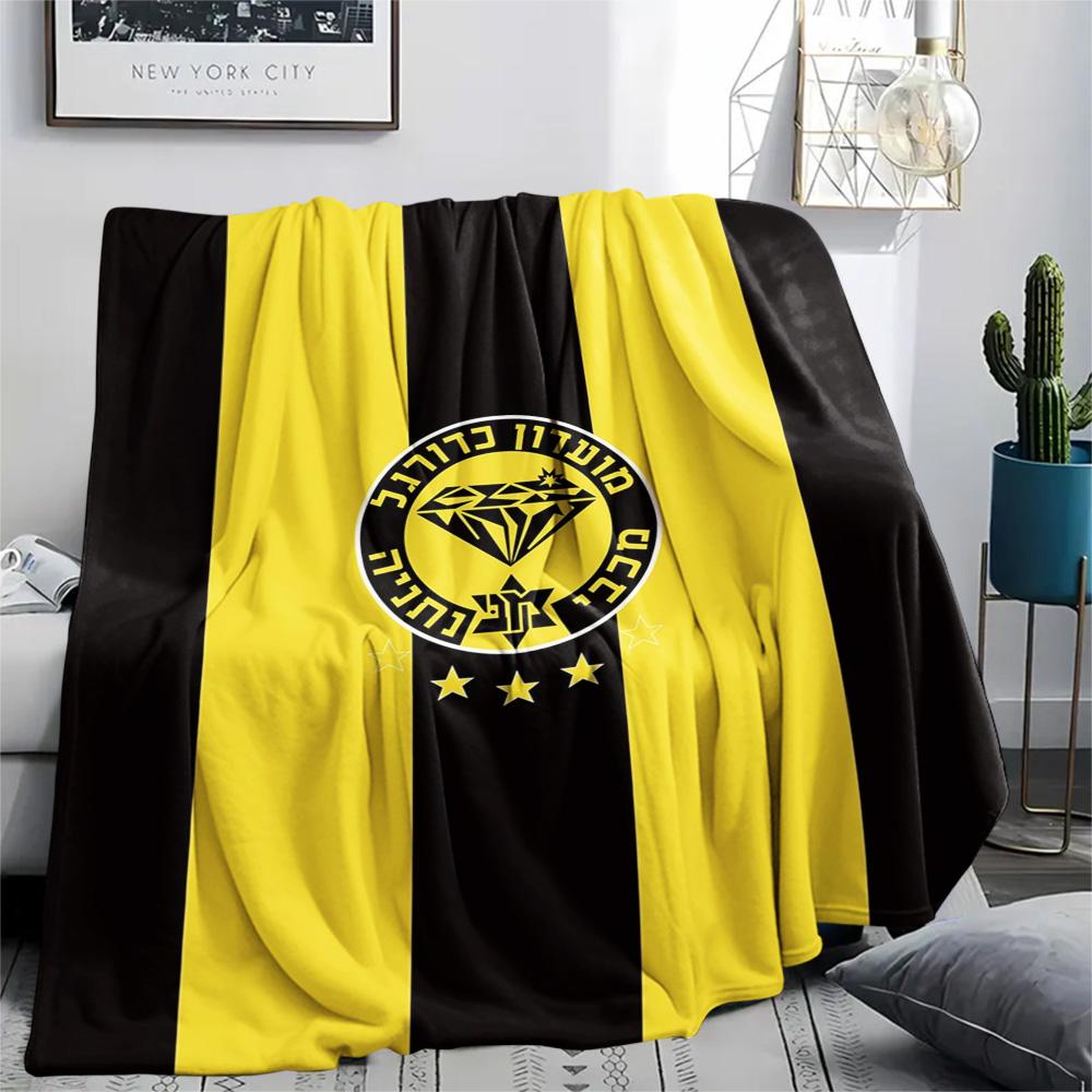 1Pc Maccabi Netanya FC Print Flannel Blanket High Quality Warm Comfortable Cover for All Seasons Perfect for Gifts Home Decor