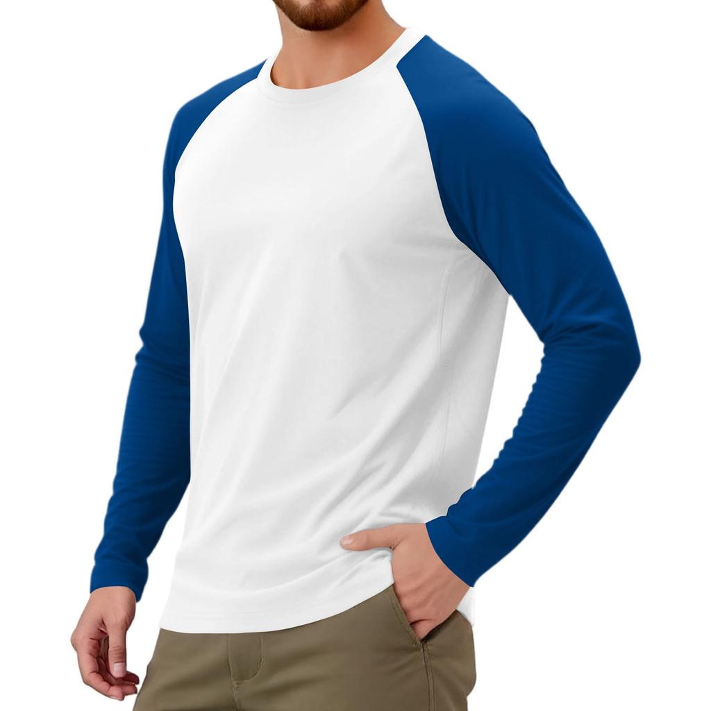 Мужской спортивный топ с длинным рукавом реглан контрастного цвета