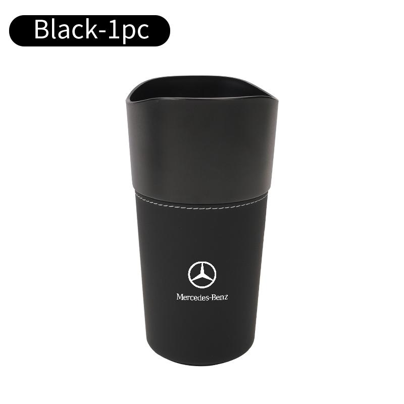 Car Mini Trash Can Cup Holder Accessory Garbage Organizer For Benz C180 C300 W124 W176 W177 C200 C260 GLC CLE CLA AMG