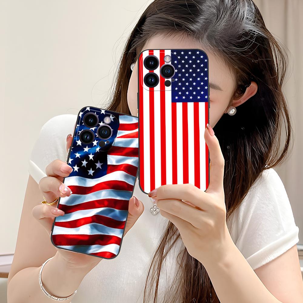 США Флаг Америки Чехол для мобильного телефона iPhone 17 16 15 14 13 12 11 X XR XS 8 7 Air Pro Max Plus Mini Цветной Чехол Cover