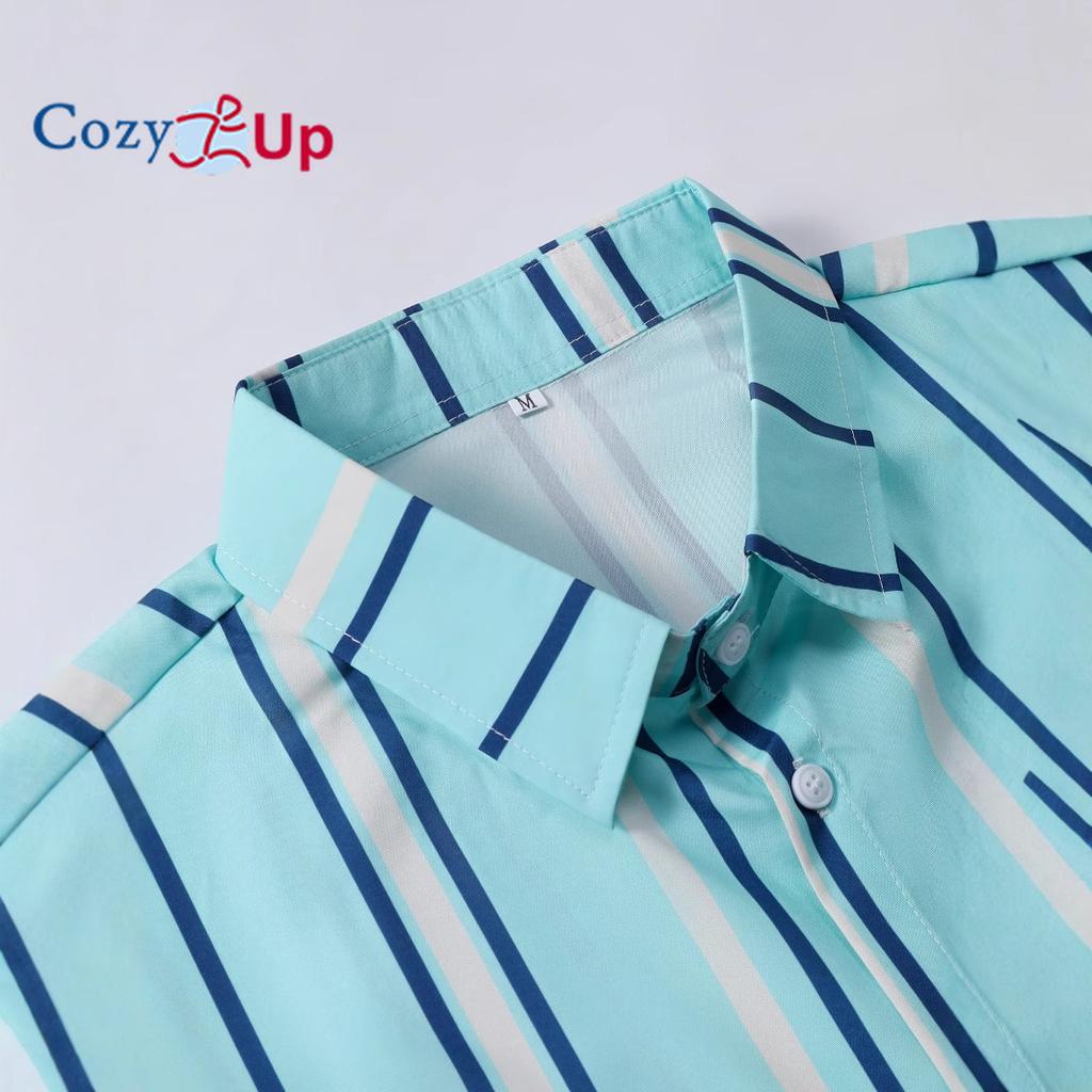 Мужская рубашка с коротким рукавом и принтом в небесно-голубую полоску, летняя повседневная рубашка для мужчин