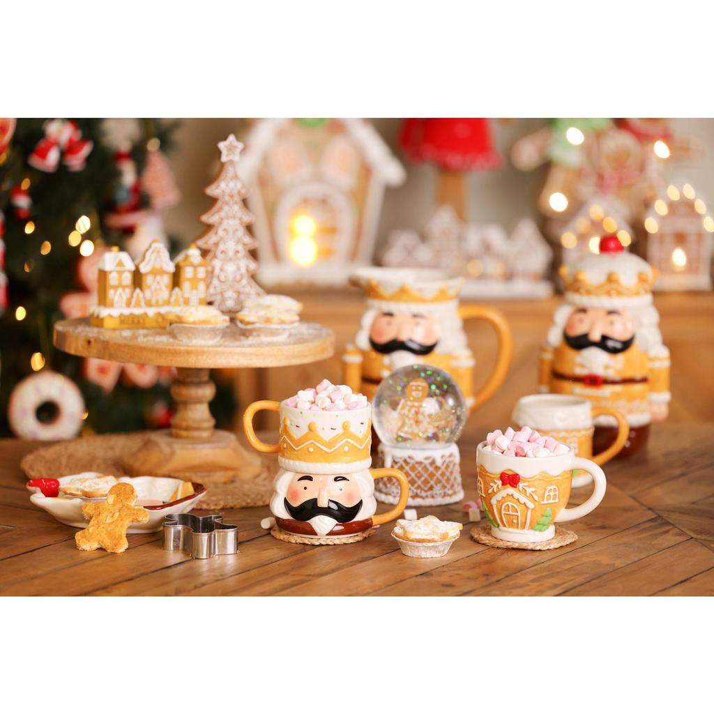 Santa & Friends Ceramic Gingerbread Nutcracker Treat Jar