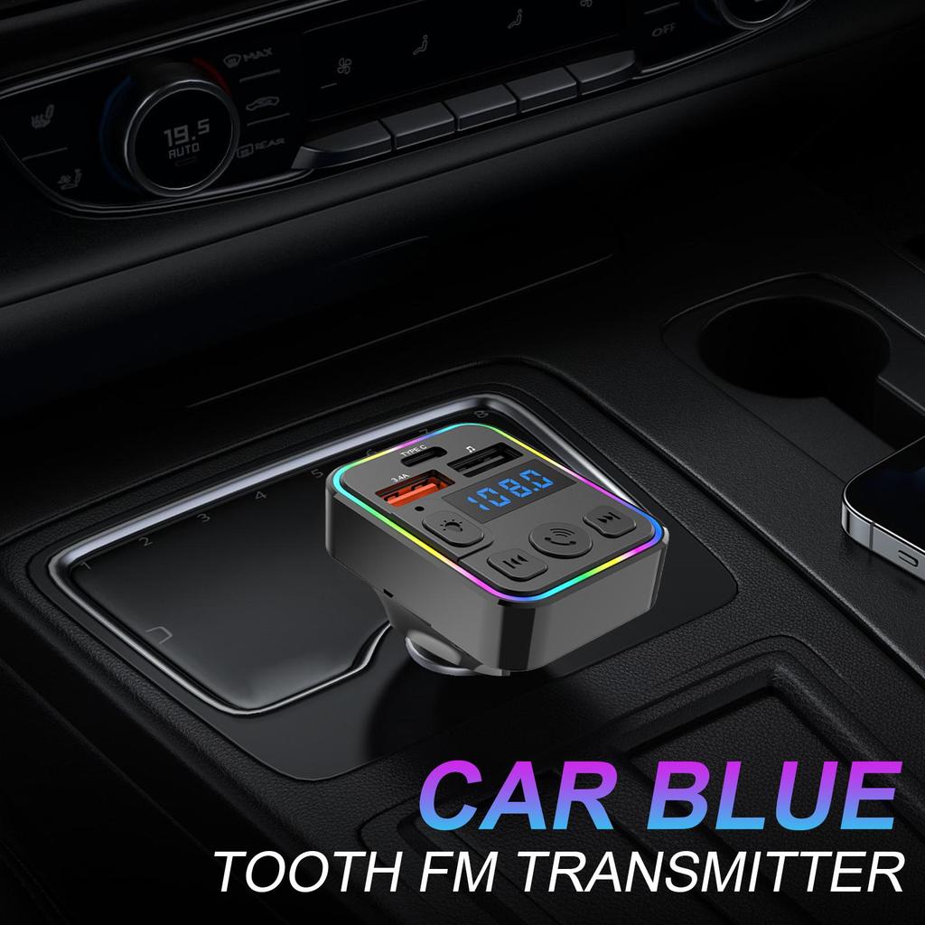 Автомобильный FM-передатчик MP3 Беспроводной передатчик Двойной USB с портом Type-C Приемник Plug-and-play для грузового радио Преобразователь для дома на колесах