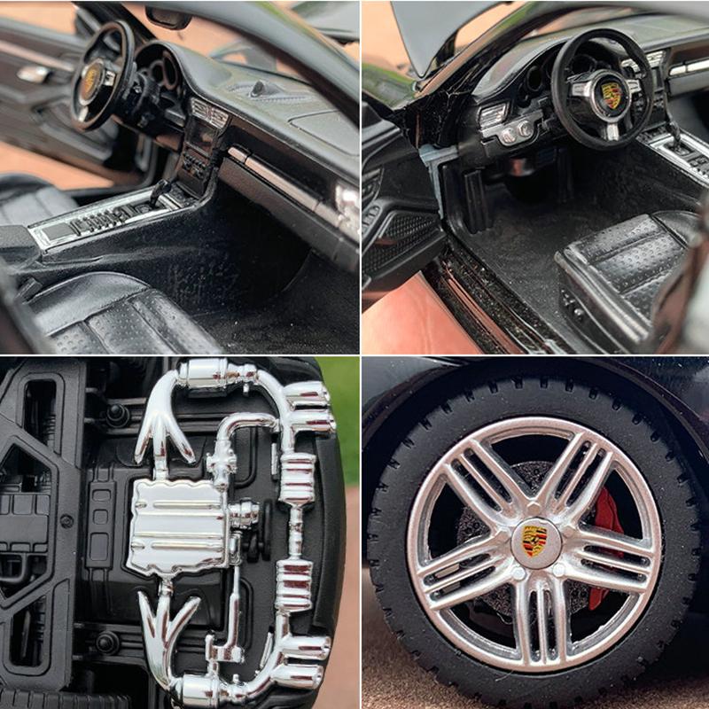 1:24 Porsche 911 Carrera S, игрушечный автомобиль из сплава, литой автомобиль, модель автомобиля, миниатюрная масштабная модель автомобиля для детей, гараж