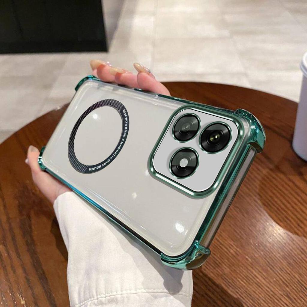 Чехол для HONOR X8d Прозрачный Магнитный Корпус Позолоченная Рамка Камеры Чехол для Телефона