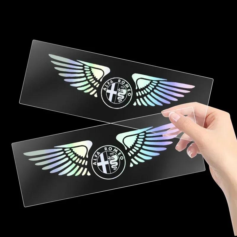 KCWH1 Colorful Reflective Laser Car Refit Personalized Wing Sticker For Alfa Romeo Giulia Stelvio Junior Tonale 33 Stradale 4C Giu