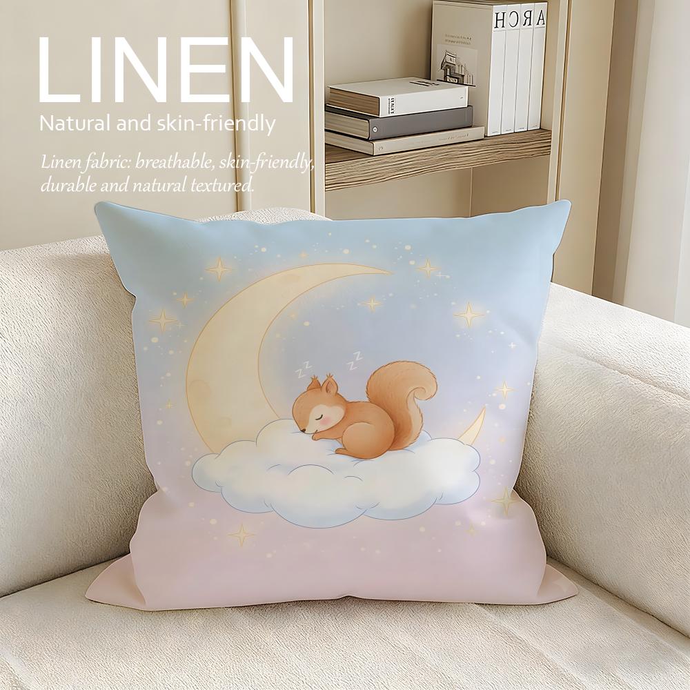 Cute Cloud Squirrel Cushion Cover Pillowcase Set Pcs x x Breathable Washable Sofa Cushion Cover