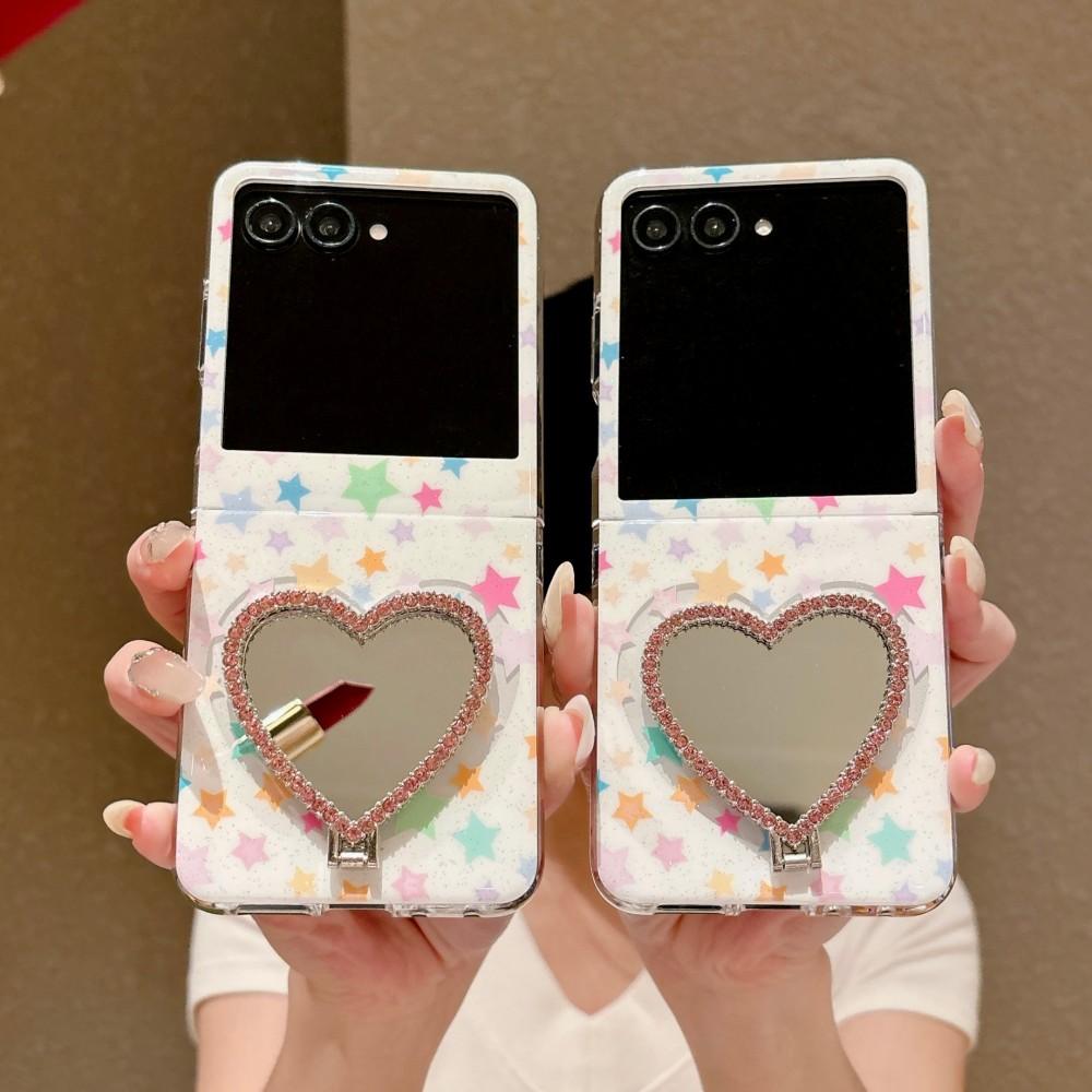 For Motorola Moto Razr 50 60 70 Ultra Colorful Glitter Star Phone Case Color PC Hard Shell Protective Mirror Holder Back Cover