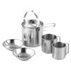 Kakusei Kettle Cooker Set Pot Plate Mug Stainless Steel Full Capacity Suitable Capacity Gas Cartridge Included Bag Included Compact Storage Camping