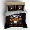 Funny Golf Ball Design Print Bedding Duvet Cover Set  (1*Duvet Cover 2*Pillowcases, without duvet insert)