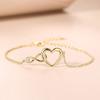 Sterling Silver S925 Silver Bracelet New Love Zircon Bracelet Simple Hollow Lucky 8 Number Endless Love Shape Bracelet