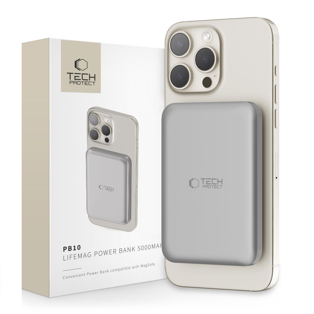 Tech-Protect Pb10 Lifemag Magsafe Power Bank 5000Mah Titanium