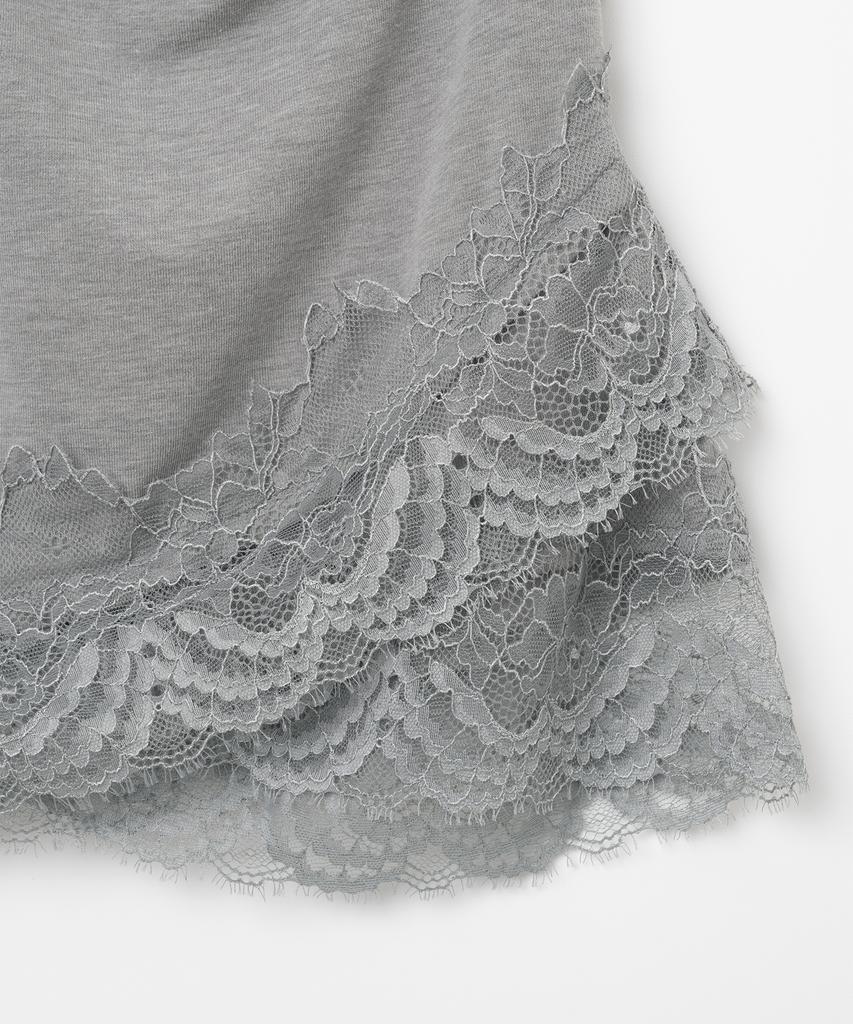 MILLO WOMEN Lace Halter Sleeveless Top [Gray]