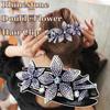 New Hair Dovetail Clip Charm Double Flower Hair Clip Rhinestone Flexible Durable
